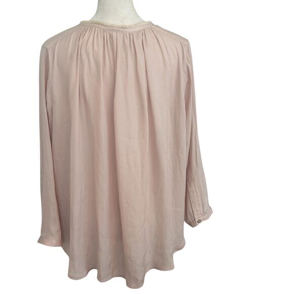 Anthropologie dRA Los Angeles Light Pink V-Neck Blouse Top Womens Size Medium - Picture 6 of 6